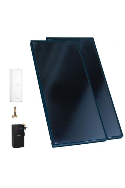 Pachet panouri solare plane Vitosol 200-FM cu boiler Vitocell bivalent de 300 litri, cu sistem de automatizare Vitosolic 100
